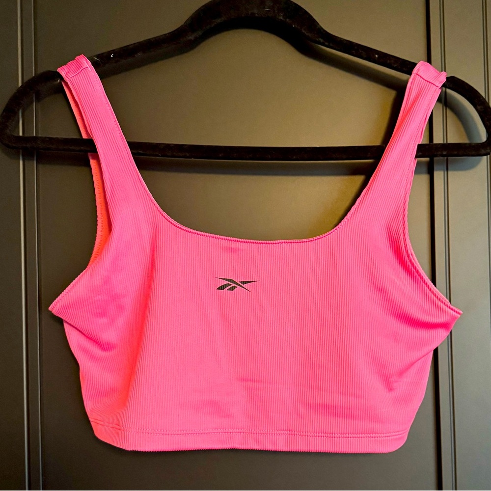 NWT Reebok Ribbed Pink Bralette